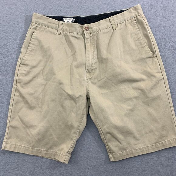 Volcom Vmonty Shorts Size 36 Khaki Flat Front 10" Inseam Skate Skateboard - Picture 1 of 16